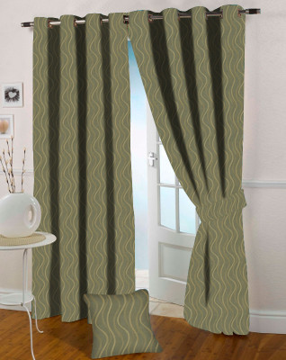 

Presto 150 cm (5 ft) Polycotton Window Curtain Single Curtain(Motif, Green)