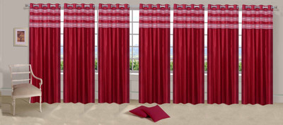

Ville Style 275 cm (9 ft) Polyester Long Door Curtain (Pack Of 7)(Solid, Red)
