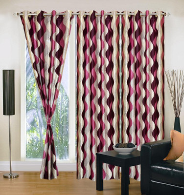 

Excel Bazaar 214 cm (7 ft) Polyester Door Curtain (Pack Of 3)(Abstract, Purple)