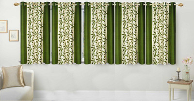 

Stella Creations 152 cm (5 ft) Polyester Window Curtain (Pack Of 5)(Printed, Green)
