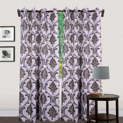 

JT International 213.36 cm (7 ft) Polyester Door Curtain (Pack Of 2)(Floral, Multicolor)