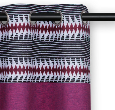 

Soumya Furnishings 157 cm (5 ft) Cotton Window Curtain Single Curtain(Solid, Purple, Black), Black;purple