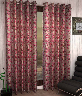55% OFF on Homefab India 214 cm (7 ft) Polyester Door Curtain (Pack Of 2)(Floral, Lavender)