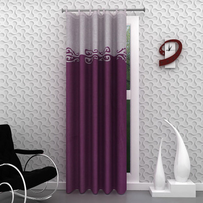 The Decor Mart 213 cm (7 ft) Cotton Door Curtain Single Curtain(Geometric, Purple)