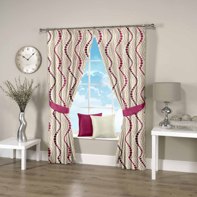 

Threadmix 152 cm (5 ft) Polyester Window Curtain Single Curtain(Abstract, Pink)
