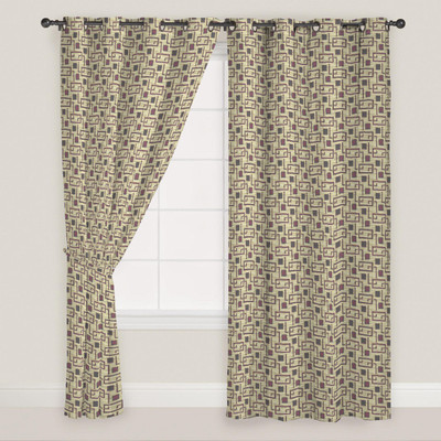 

Presto 150 cm (5 ft) Polyester Window Curtain (Pack Of 2)(Geometric, Lavender)
