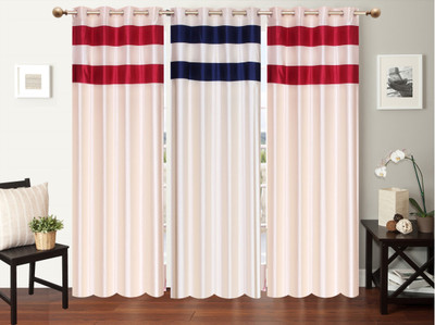 

Furnishing Zone 213 cm (7 ft) Polyester Door Curtain (Pack Of 3)(Plain, Multicolor)
