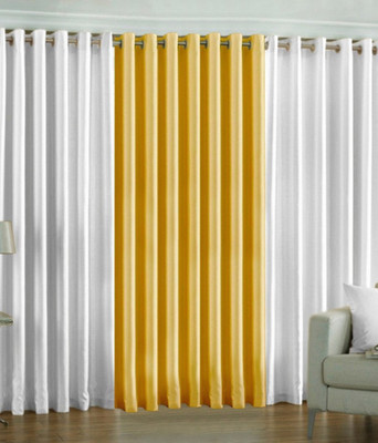 

PHome Decor 274 cm (9 ft) Polyester Long Door Curtain (Pack Of 3)(Plain, 2 White 1 Yellow)