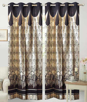 

Super India 274 cm (9 ft) Jacquard Long Door Curtain (Pack Of 2)(Abstract, Gold)