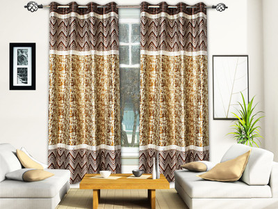 

STRINGS 213 cm (7 ft) Jacquard Window & Door Curtain (Pack Of 2)(Floral, Multicolor)