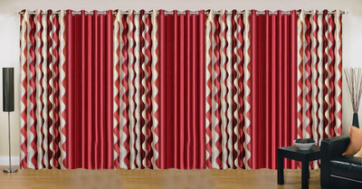 

Ville Style 214 cm (7 ft) Polyester Door Curtain (Pack Of 7)(Abstract, Maroon)