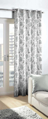 

Skipper 214 cm (7 ft) Blends Door Curtain Single Curtain(Floral, Grey)