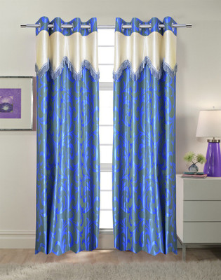 

Trendy Home 203 cm (7 ft) Polyester Door Curtain (Pack Of 2)(Printed, Blue)