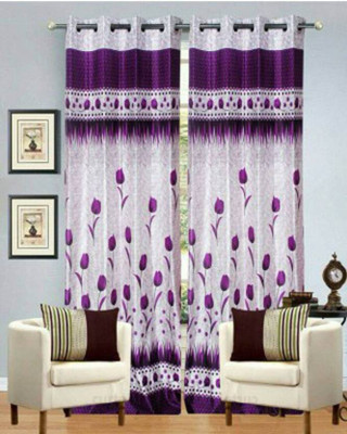 

Abhi Decor 274 cm (9 ft) Polyester Long Door Curtain (Pack Of 2)(Printed, Purple)