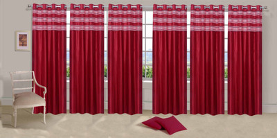 

Ville Style 214 cm (7 ft) Polyester Door Curtain (Pack Of 6)(Solid, Red)