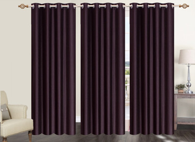 

Furnishing Zone 152 cm (5 ft) Polyester Window Curtain (Pack Of 3)(Plain, Brown)