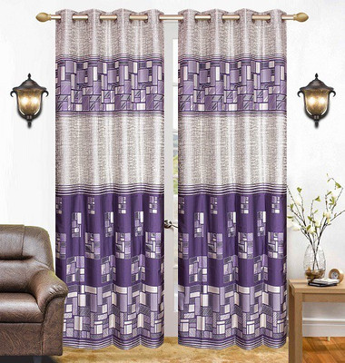 

The Intellect Bazaar 274 cm (9 ft) Jacquard Long Door Curtain (Pack Of 2)(Geometric, Purple)