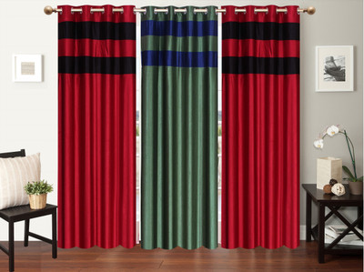 

Furnishing Zone 152 cm (5 ft) Polyester Window Curtain (Pack Of 3)(Plain, Multicolor)