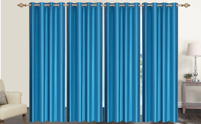 

Furnishing Zone 213 cm (7 ft) Polyester Door Curtain (Pack Of 4)(Plain, Blue)