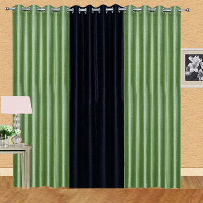 

Excel Bazaar 214 cm (7 ft) Polycotton Door Curtain (Pack Of 3)(Plain, Pista-1black)
