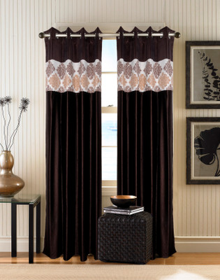 

Zesture 211 cm (7 ft) Polyester Door Curtain (Pack Of 2)(Abstract, Brown)