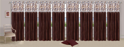 

Stella Creations 214 cm (7 ft) Polyester Door Curtain (Pack Of 8)(Printed, Brown)
