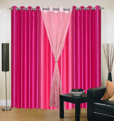 50% OFF on Madhav product 212 cm (7 ft) Polyester Door Curtain (Pack Of 4)(Solid, Multicolor)