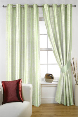 

Threadmix 30 cm (1 ft) Polycotton Window Curtain Single Curtain(Abstract, Green)