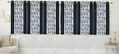 

Stella Creations Polyester Window Curtain 154 cm (5 ft) Pack of 6(Printed Black)