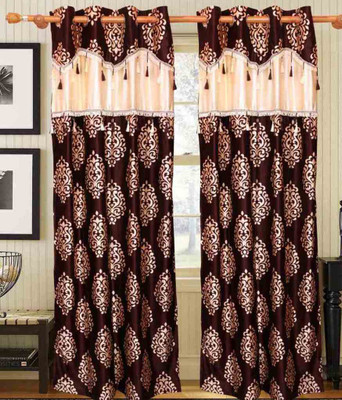 

Jojo Designs 215 cm (7 ft) Polyester Door Curtain (Pack Of 2)(Printed, Brown)