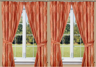 

Threadmix 152 cm (5 ft) Polycotton Window Curtain (Pack Of 4)(Abstract, Red)