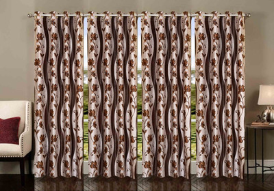 

Stella Creations 214 cm (7 ft) Polyester Door Curtain (Pack Of 4)(Printed, Brown)