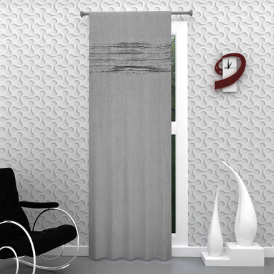 

The Decor Mart 213 cm (7 ft) Cotton Door Curtain Single Curtain(Geometric, Grey)