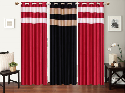 

Furnishing Zone 213 cm (7 ft) Polyester Door Curtain (Pack Of 3)(Plain, Multicolor)