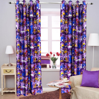 56% OFF on Homefab India 214 cm (7 ft) Polyester Door Curtain (Pack Of 2)(Printed, Purple)
