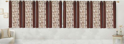 

Ville Style 153 cm (5 ft) Polyester Window Curtain (Pack Of 8)(Floral, Brown)