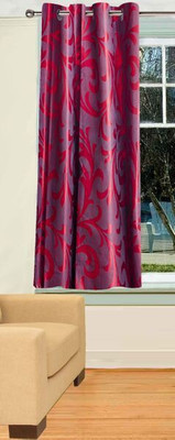 

Trendy Home 150 cm (5 ft) Polyester Window Curtain Single Curtain(Printed, Maroon)