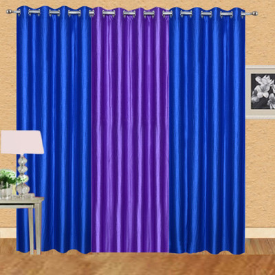 

Excel Bazaar 275 cm (9 ft) Polyester Long Door Curtain (Pack Of 3)(Solid, Royal Blue, Purple)