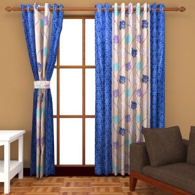 

Home Fantasy 274 cm (9 ft) Polyester Long Door Curtain (Pack Of 2)(Floral, Multicolor)