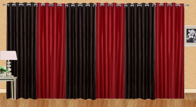 

Stella Creations 152 cm (5 ft) Polyester Window Curtain (Pack Of 6)(Solid, Brown, Maroon)