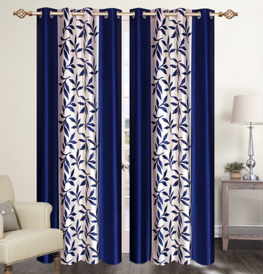 

Furnishing Zone 152 cm (5 ft) Polyester Window Curtain (Pack Of 2)(Printed, Blue)