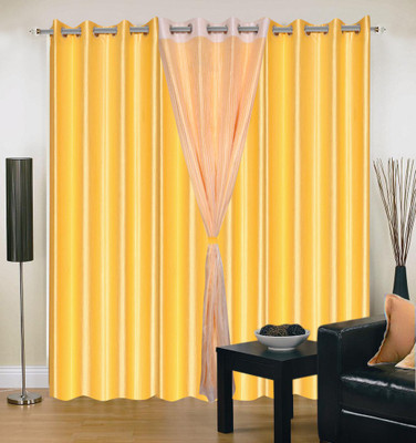 

Livingcreation 213 cm (7 ft) Polyester Door Curtain (Pack Of 4)(Plain, Yellow)