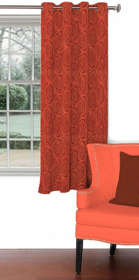 

Skipper 153 cm (5 ft) Blends Window Curtain Single Curtain(Geometric, Red)