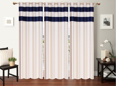 

Furnishing Zone 274 cm (9 ft) Polyester Long Door Curtain (Pack Of 3)(Plain, White)