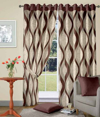 

Super India 215 cm (7 ft) Jacquard Door Curtain (Pack Of 2)(Abstract, Brown)