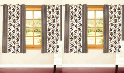 

Zesture 150 cm (5 ft) Polyester Window Curtain (Pack Of 4)(Floral, Multicolor)