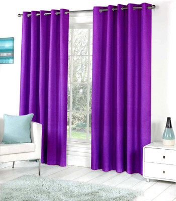

Livingcreation 274.32 cm (9 ft) Polyester Long Door Curtain (Pack Of 2)(Plain, Purple)