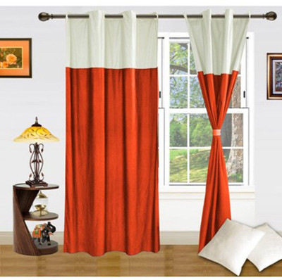 

JT International 213.36 cm (7 ft) Polyester Door Curtain (Pack Of 2)(Floral, Multicolor)