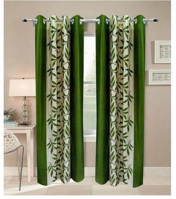 

Panipat Textile Hub 213 cm (7 ft) Polyester Door Curtain (Pack Of 2)(Floral, Green)
