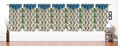 

Stella Creations 154 cm (5 ft) Polyester Window Curtain (Pack Of 7)(Printed, Light Blue)